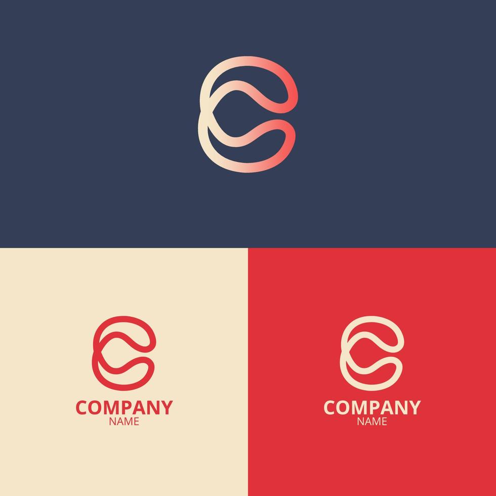 The C Letter Logo Template with a blend of red and pink-gray gradient colors that are elegant and professional, is perfect for your company identity vector