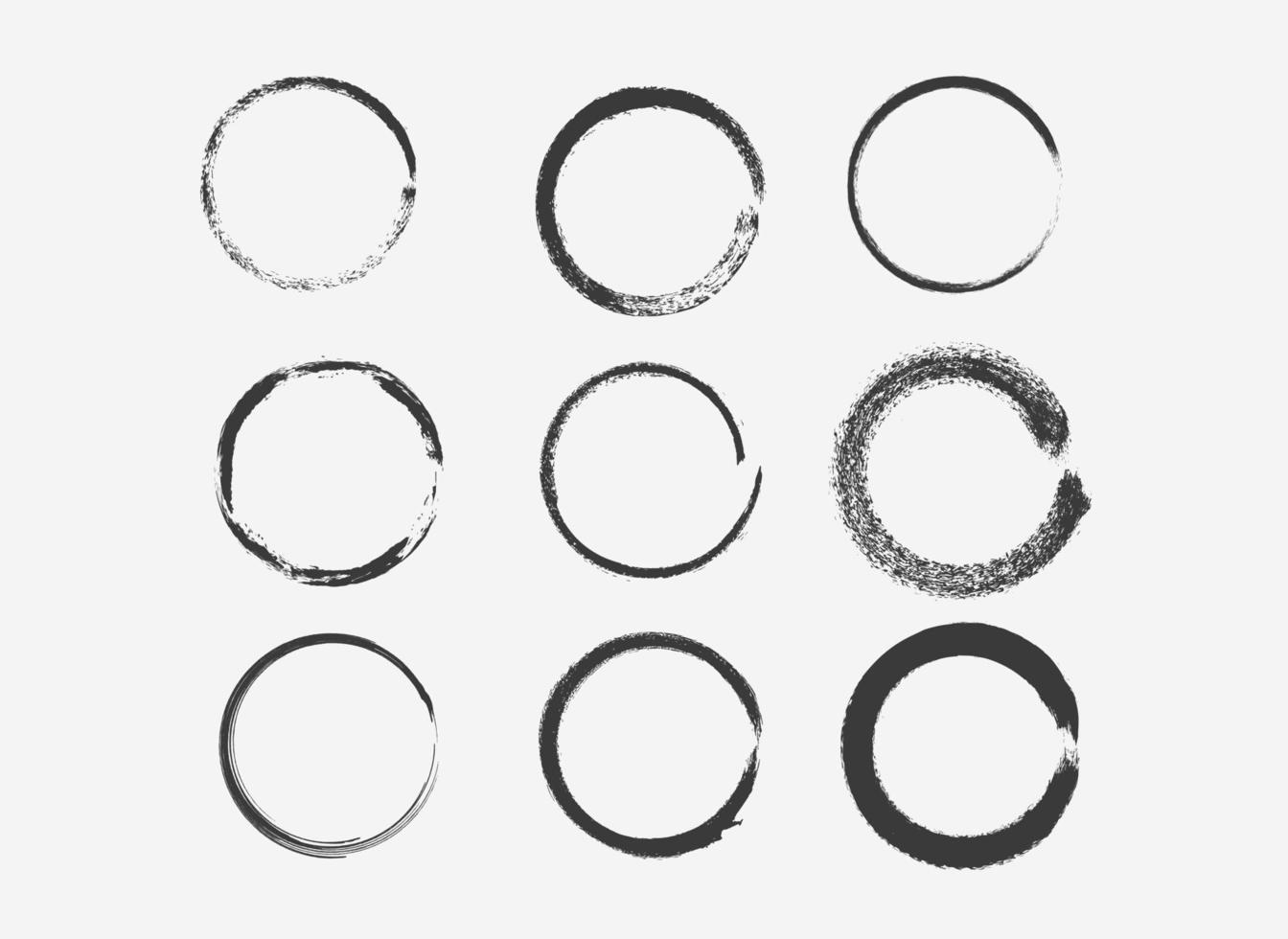 Grunge Circular Frames pack vector