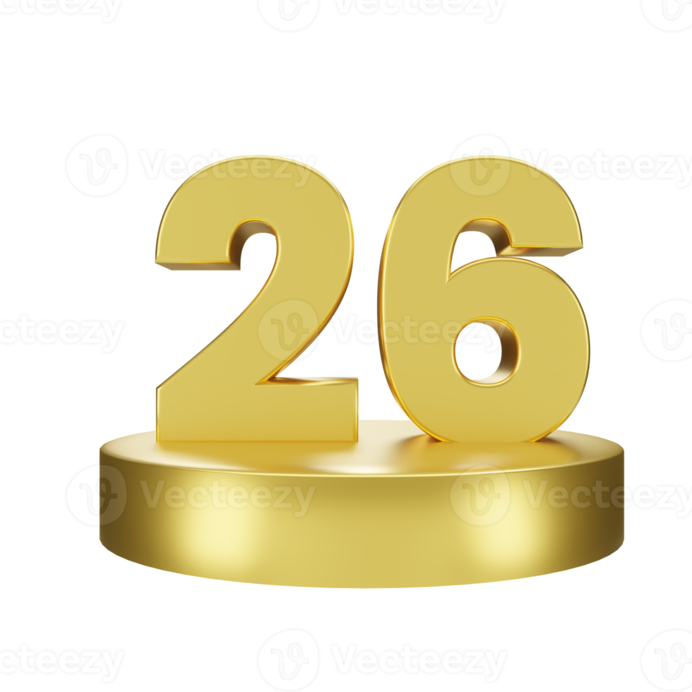 number 26 on the golden podium 22282398 PNG