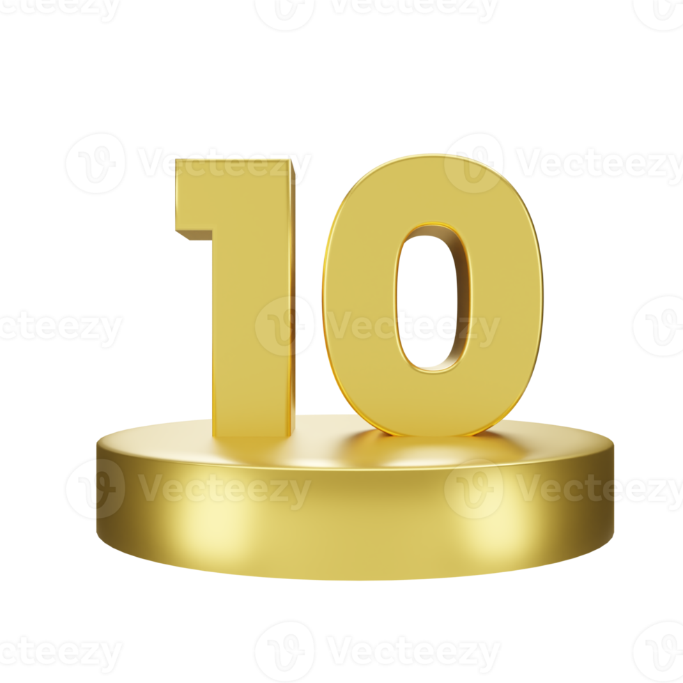 number 10 on the golden podium png