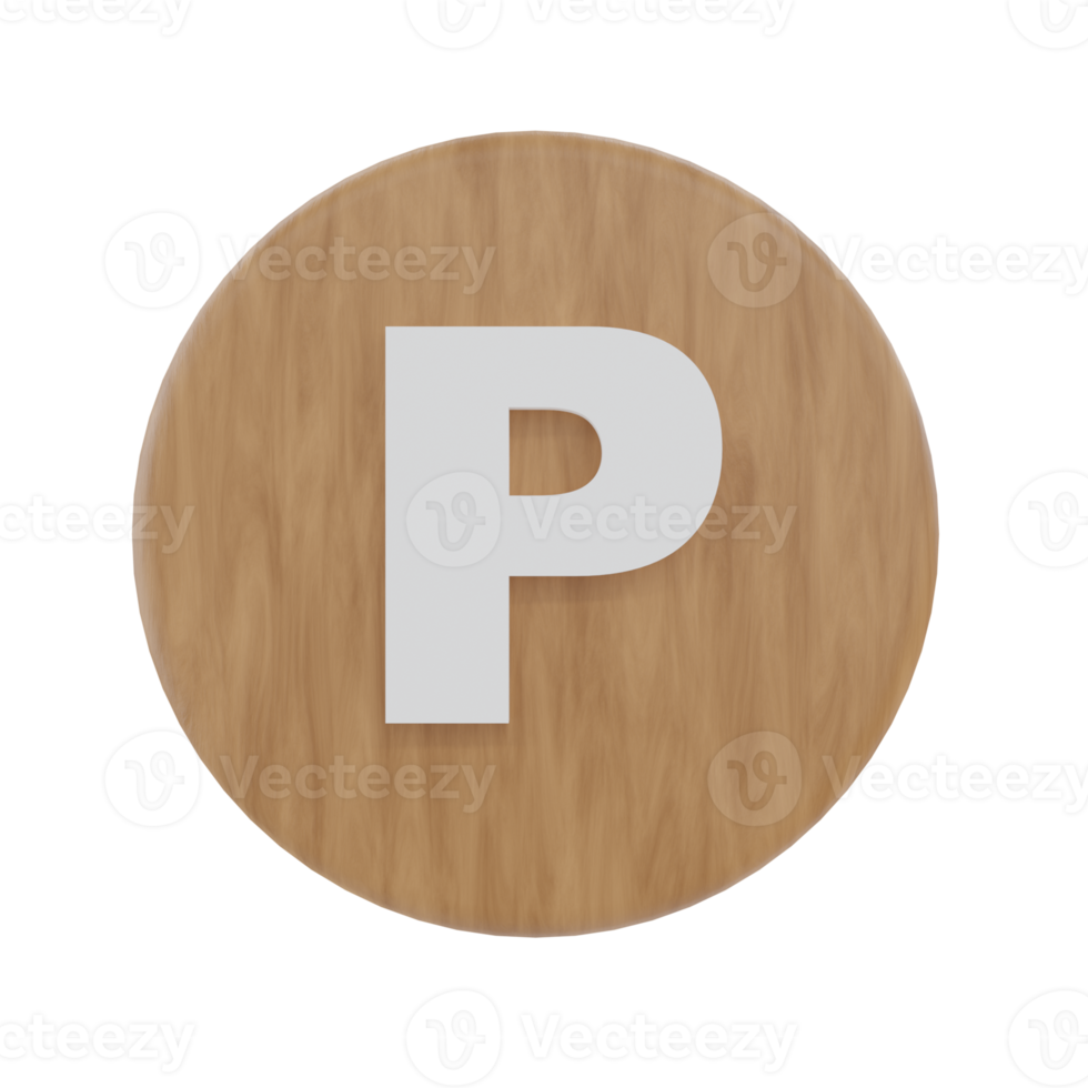 Letter P on shape round png