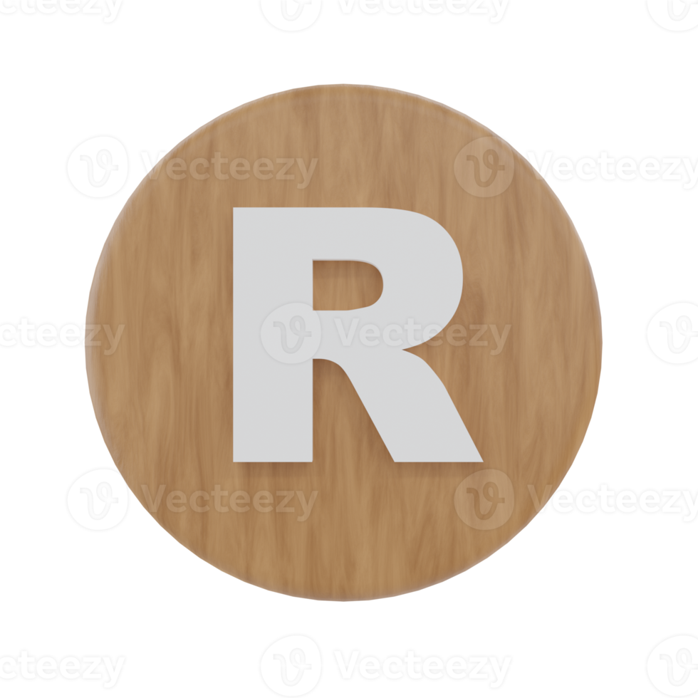 Letter R on shape round png
