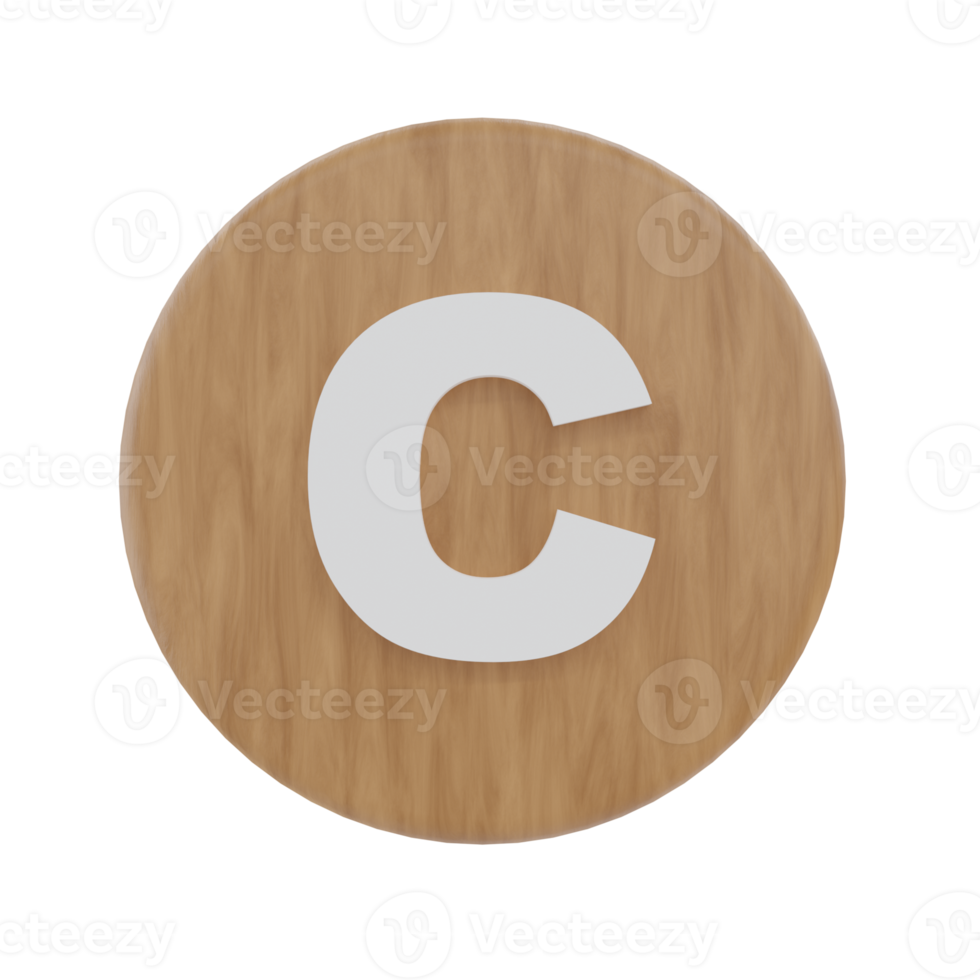 Letter C on shape round png