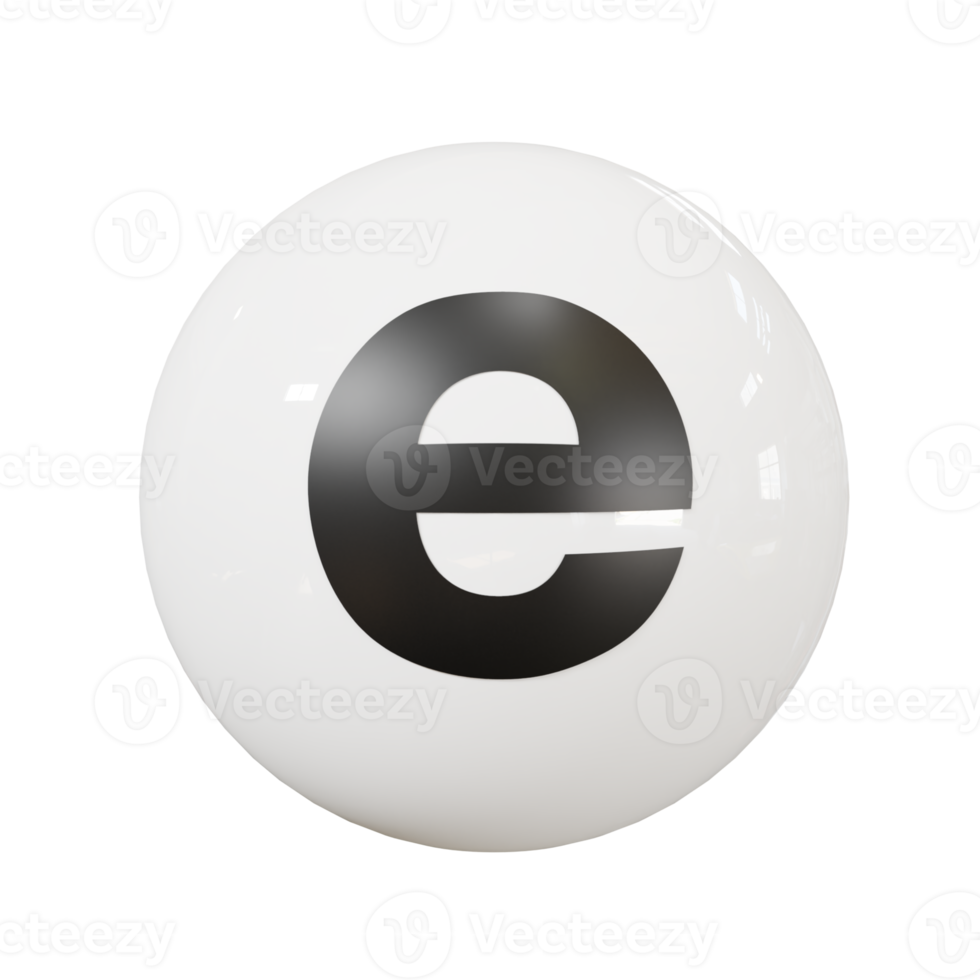 Ball letter e png
