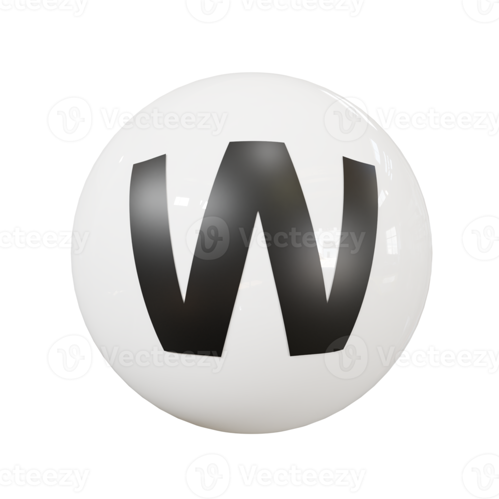 Ball letter W png