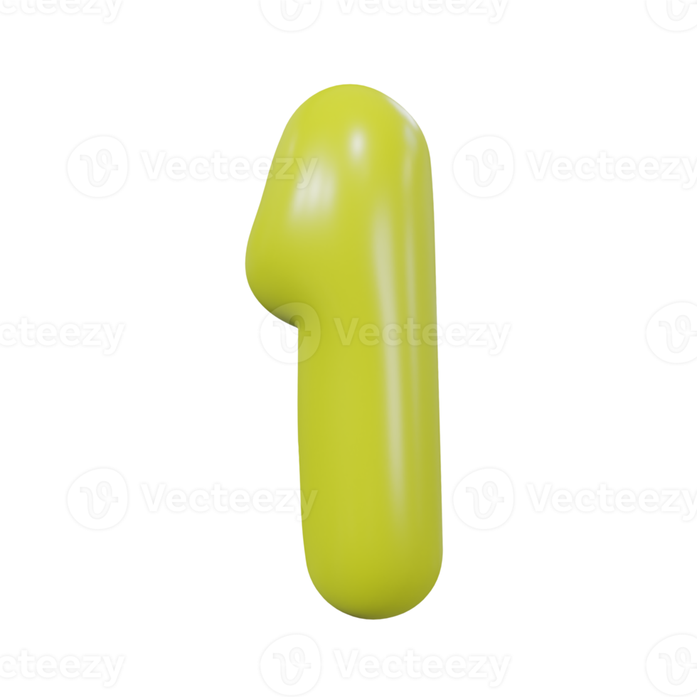 number 1 glossy color png