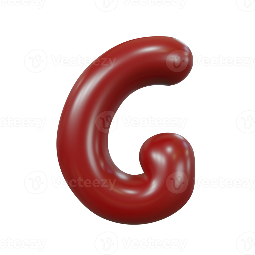 Letter G glossy color png