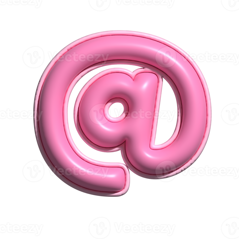 at symbol pink alphabet glossy png