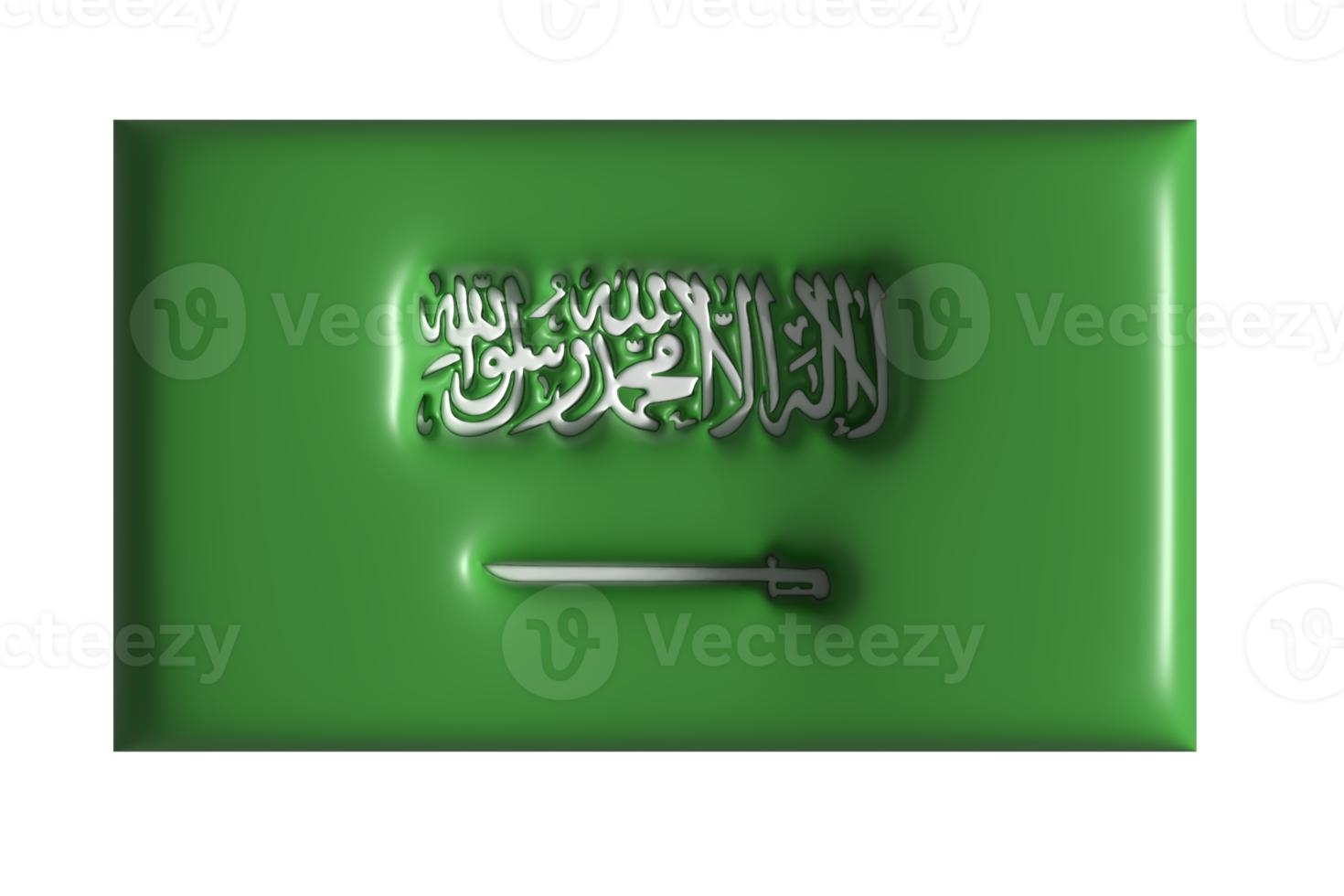 saudita arábia bandeira. 3d render png