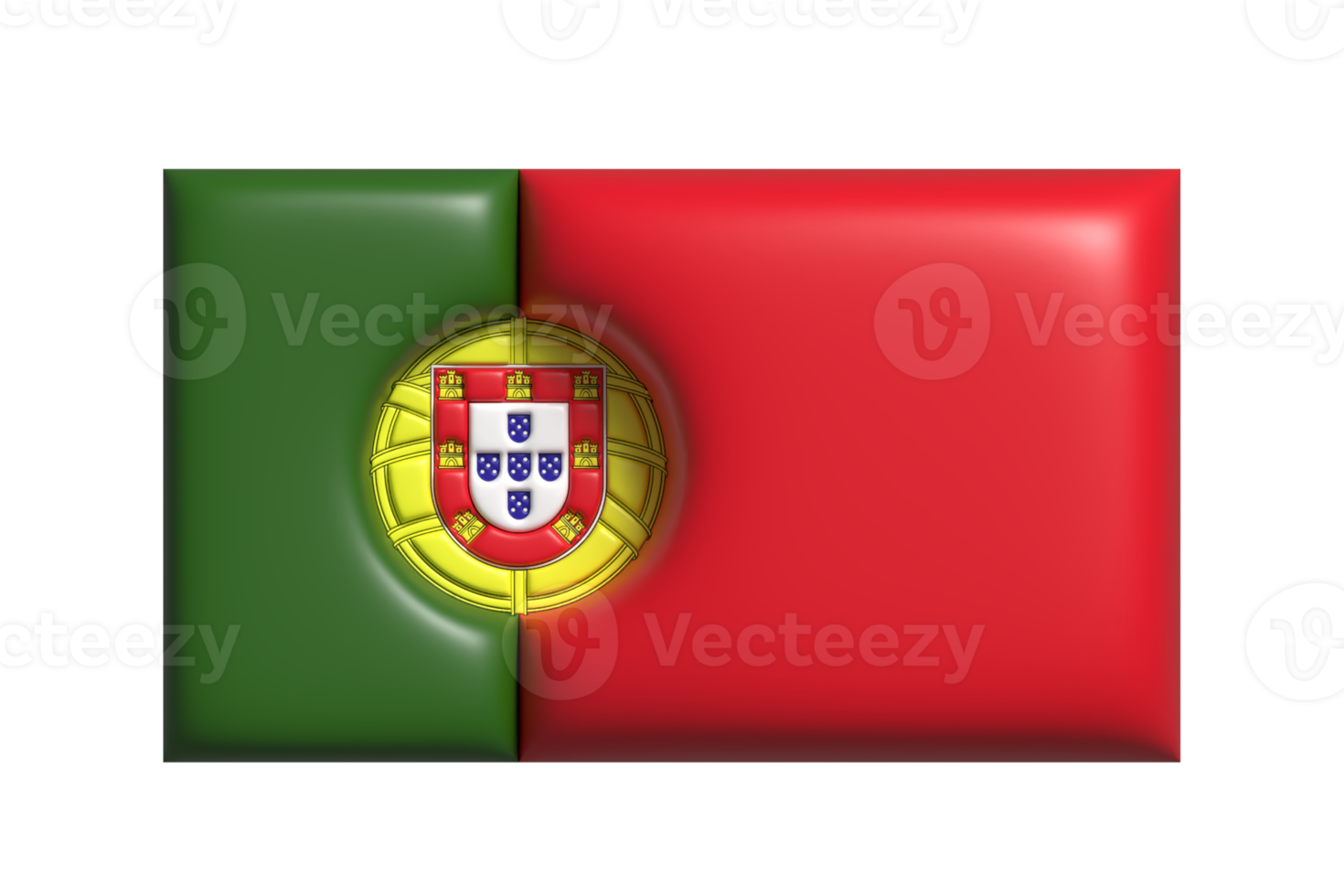 portugal flagga. 3d framställa png