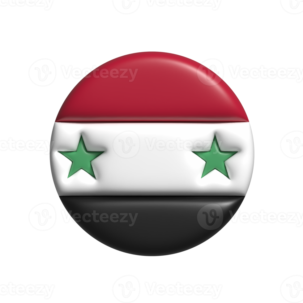 Syria flag. 3d render png