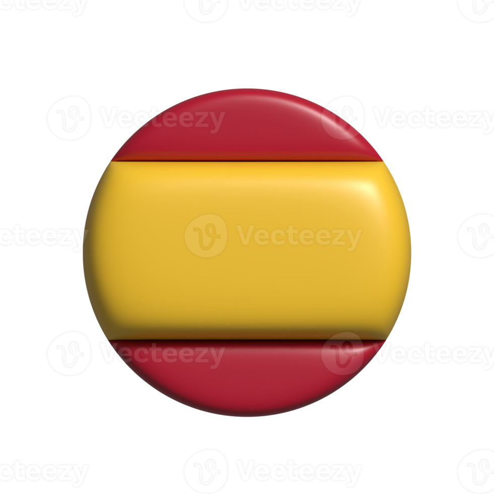 España circular bandera forma. 3d hacer png