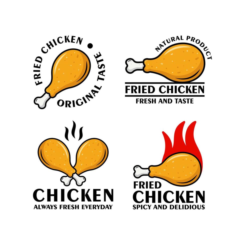 Fried chicken design logo collection vector