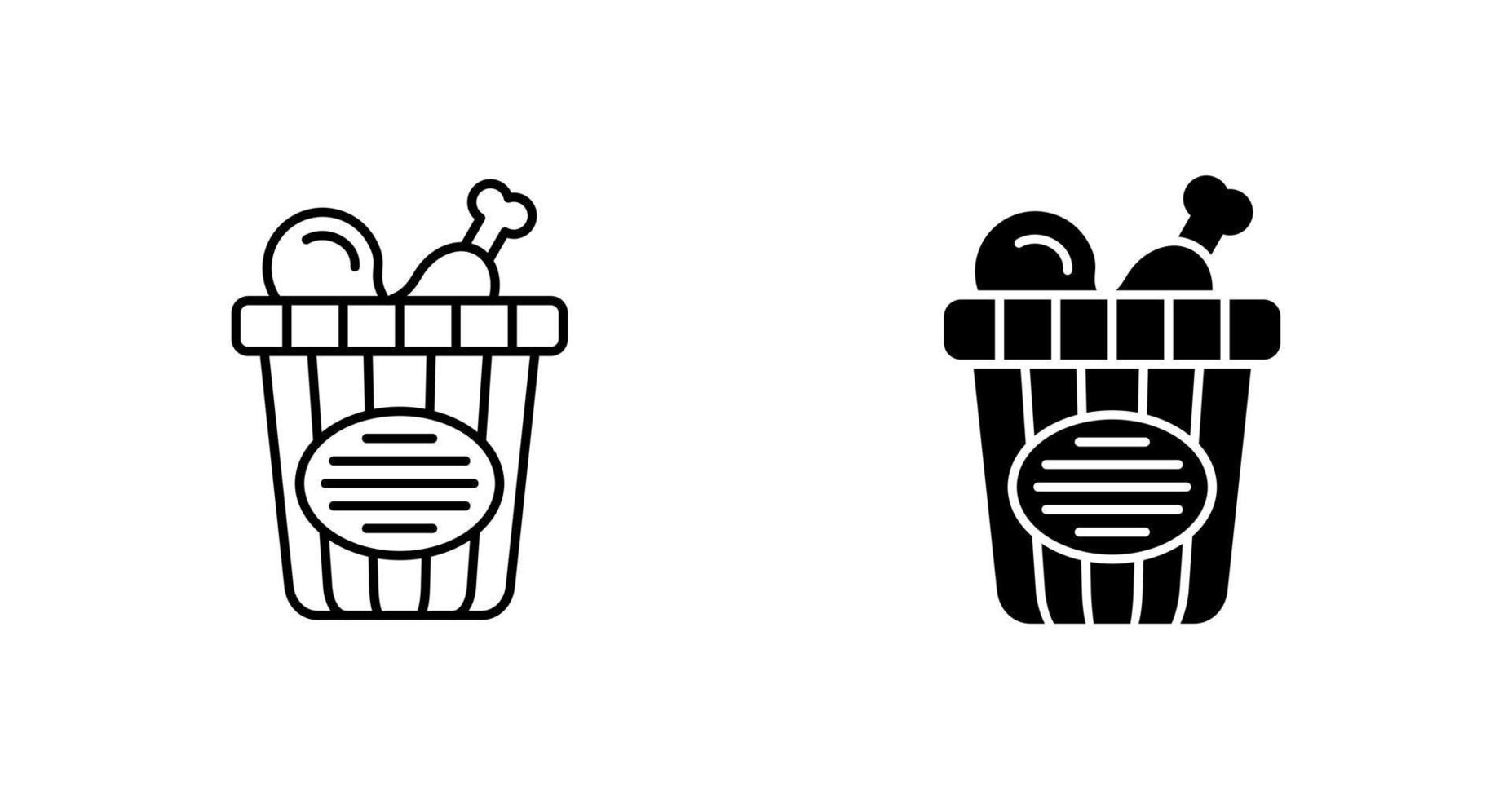 Chicken Bucket Vector Icon