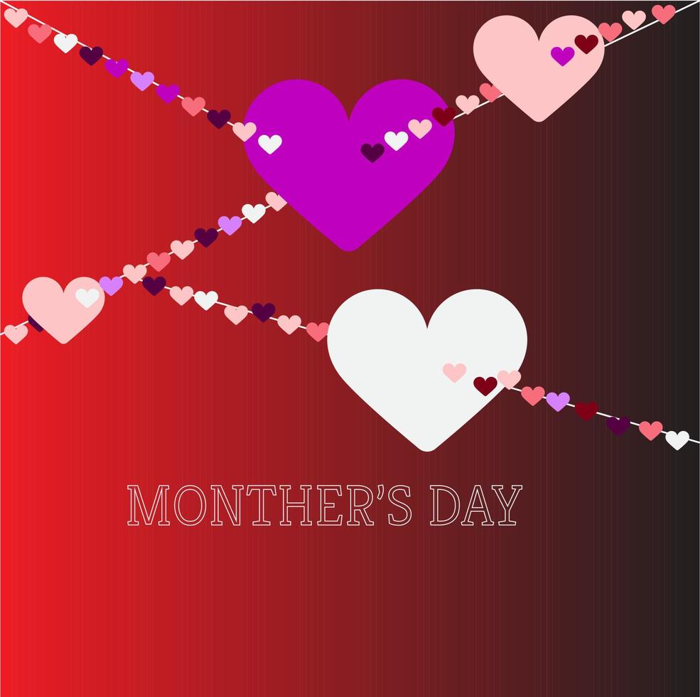 Monther's day background with heart colorful.For design wallpaper,etc. vector