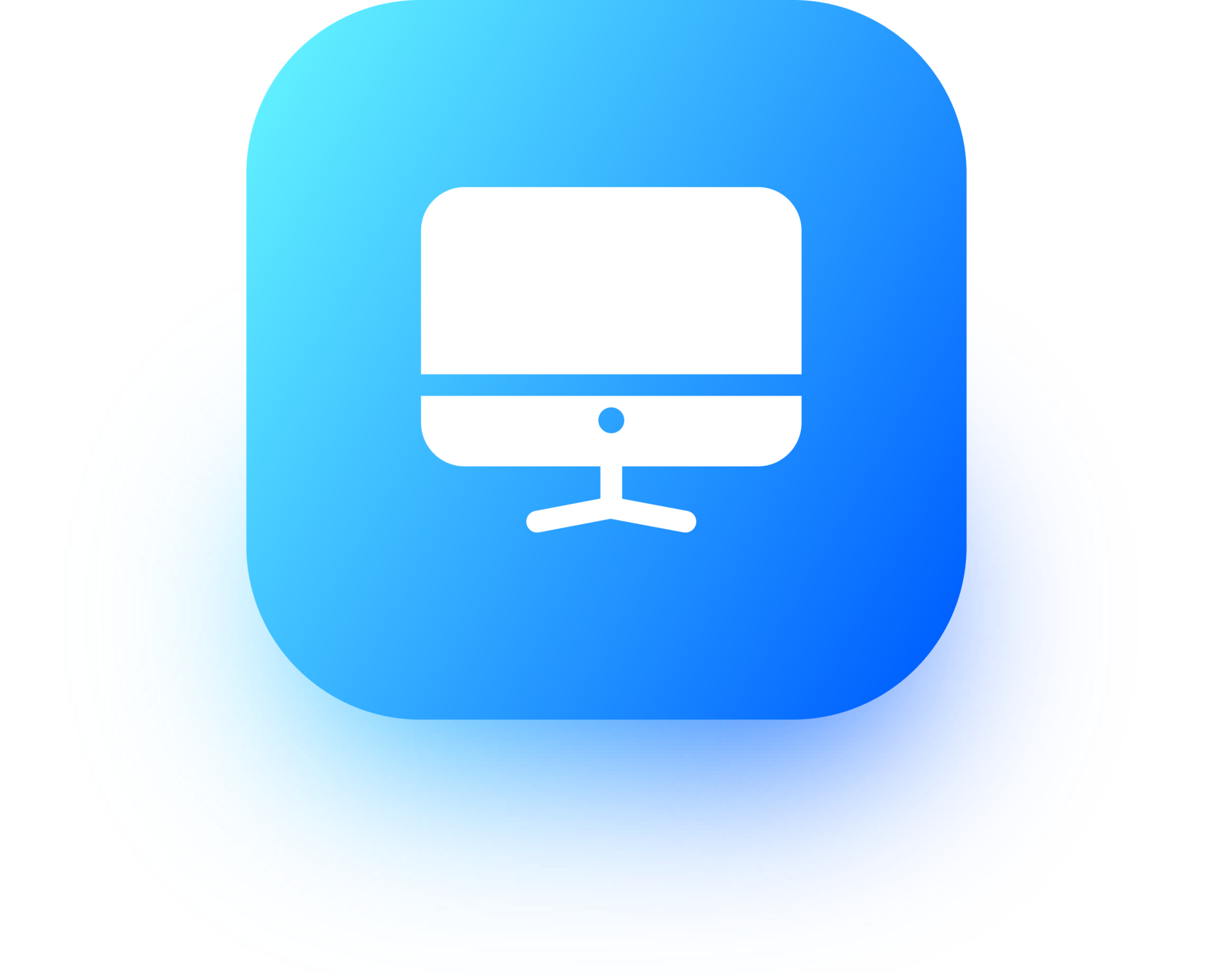 Computer icon in square gradient colors. Desktop monitor signs ...