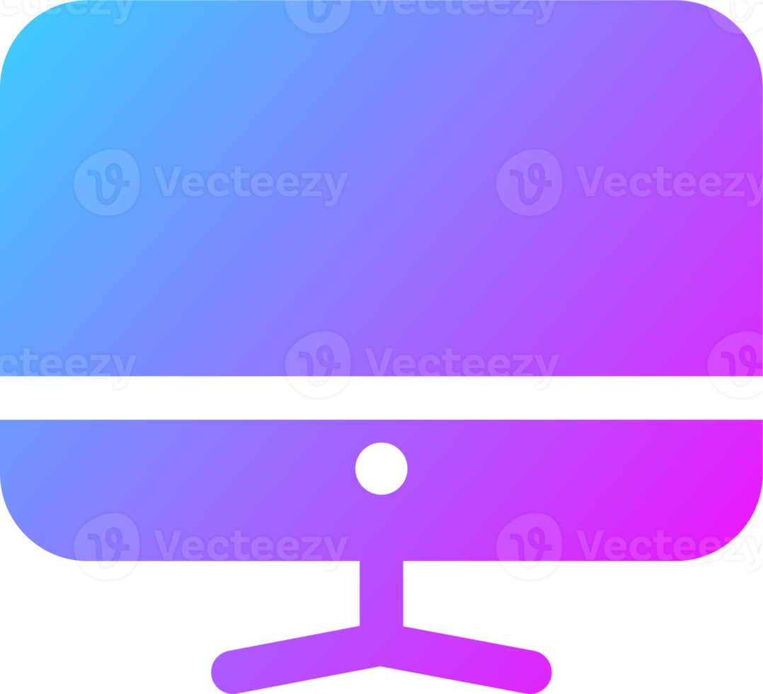 computadora icono en degradado colores. escritorio monitor señales ilustración. png