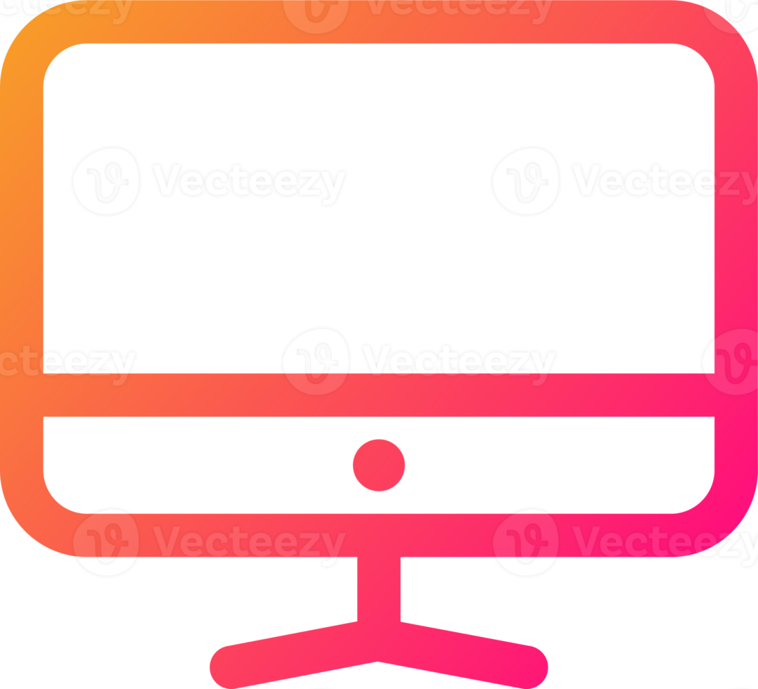 computadora icono en degradado colores. escritorio monitor señales ilustración. png