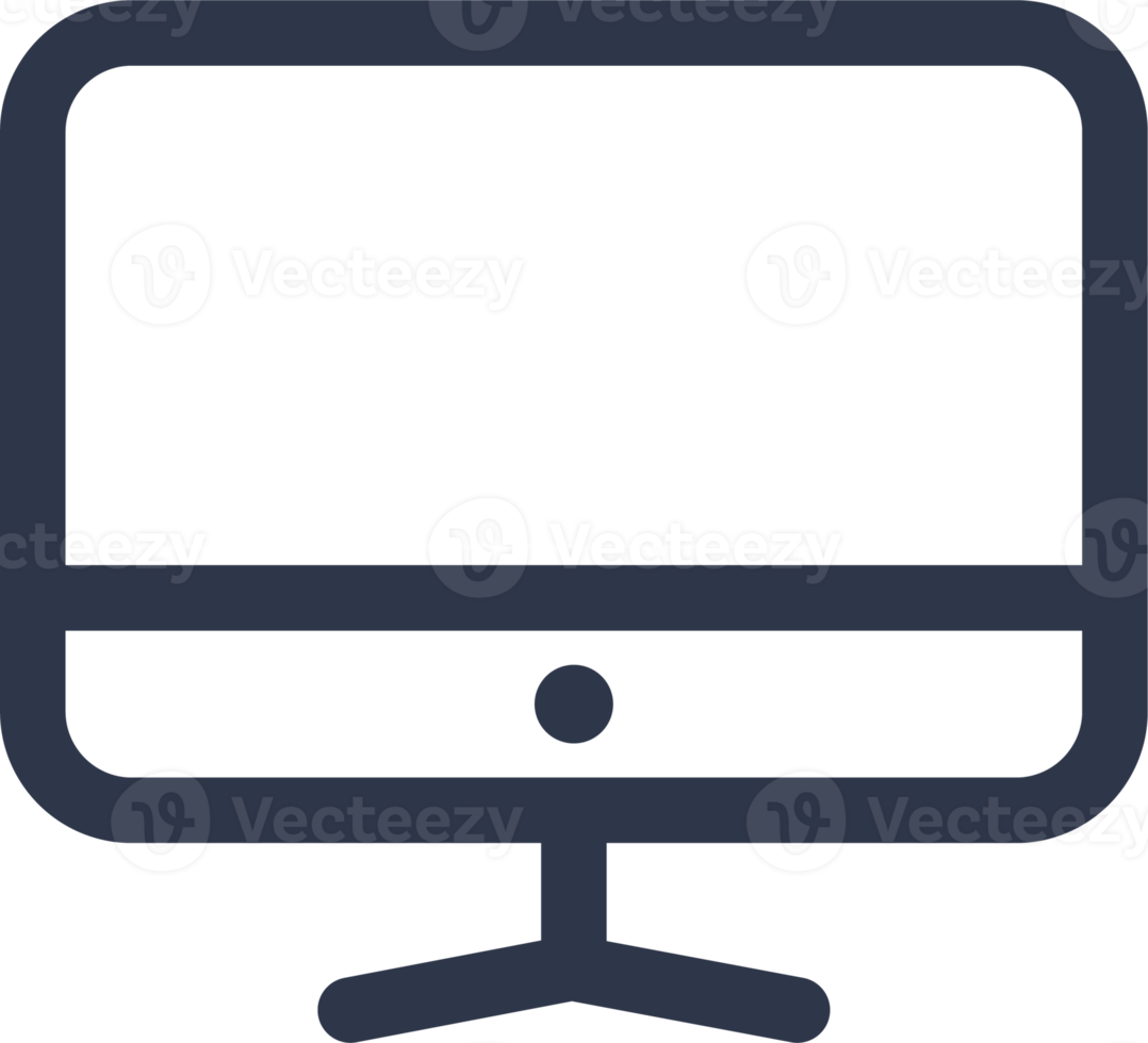 Computer icon in black colors. Desktop monitor signs illustration. png