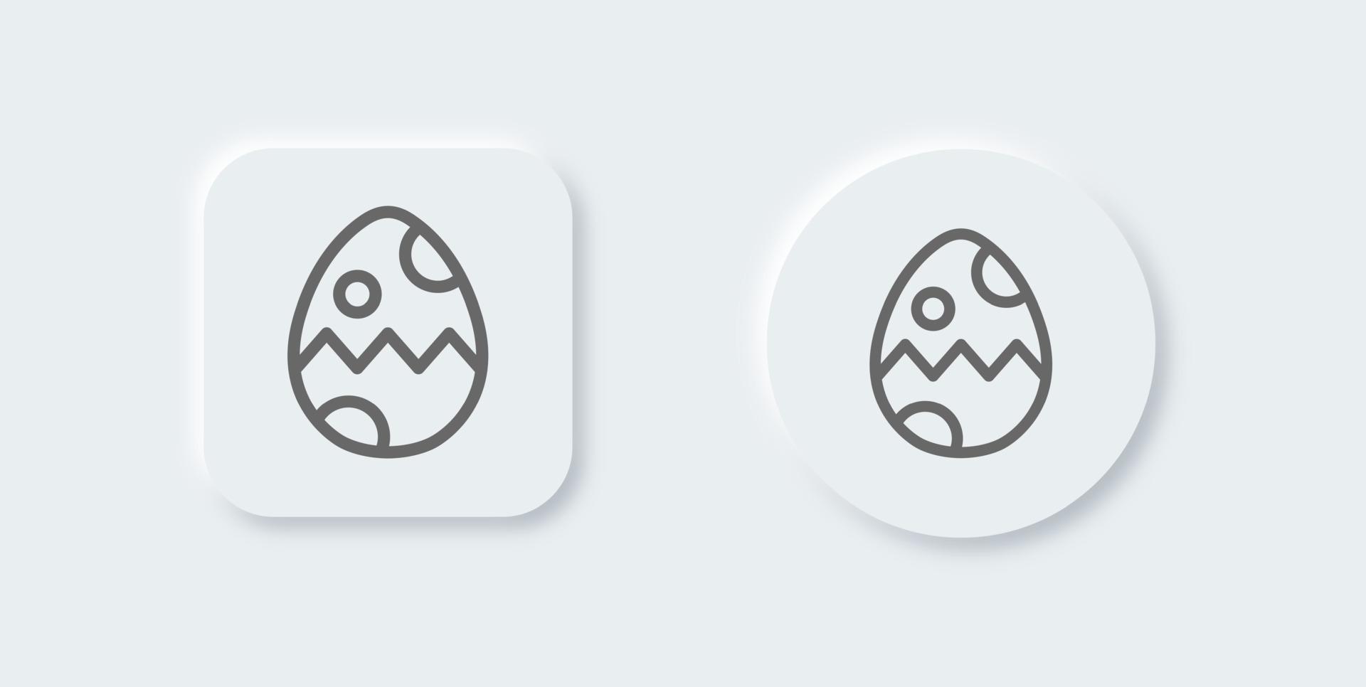 Egg line icon in neomorphic design style. Easter signs vector illustration.