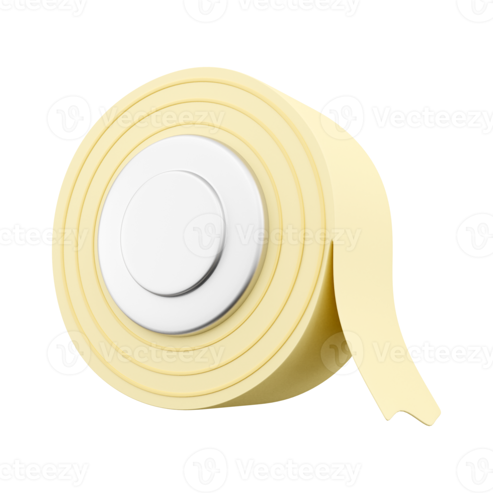 3D render yellow roll adhesive tape icon . Sellotape 3d render packing scotch icon. 3D render icon on white bacground. png