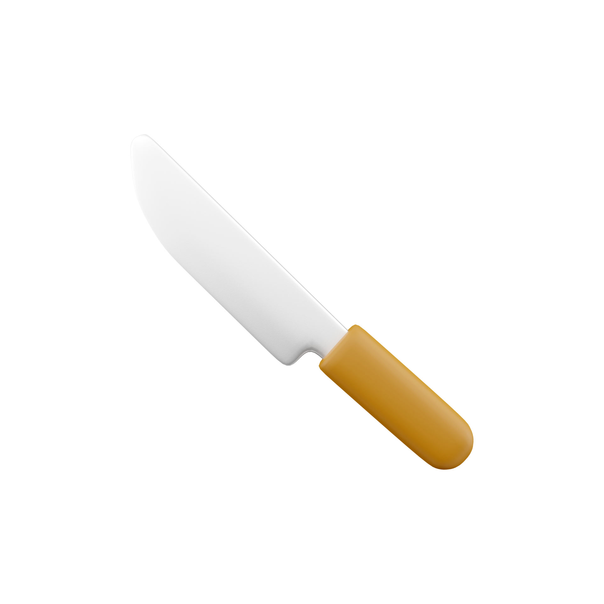 Free 3d render knife. 3d rendering chef knife. 3d render brown knife on