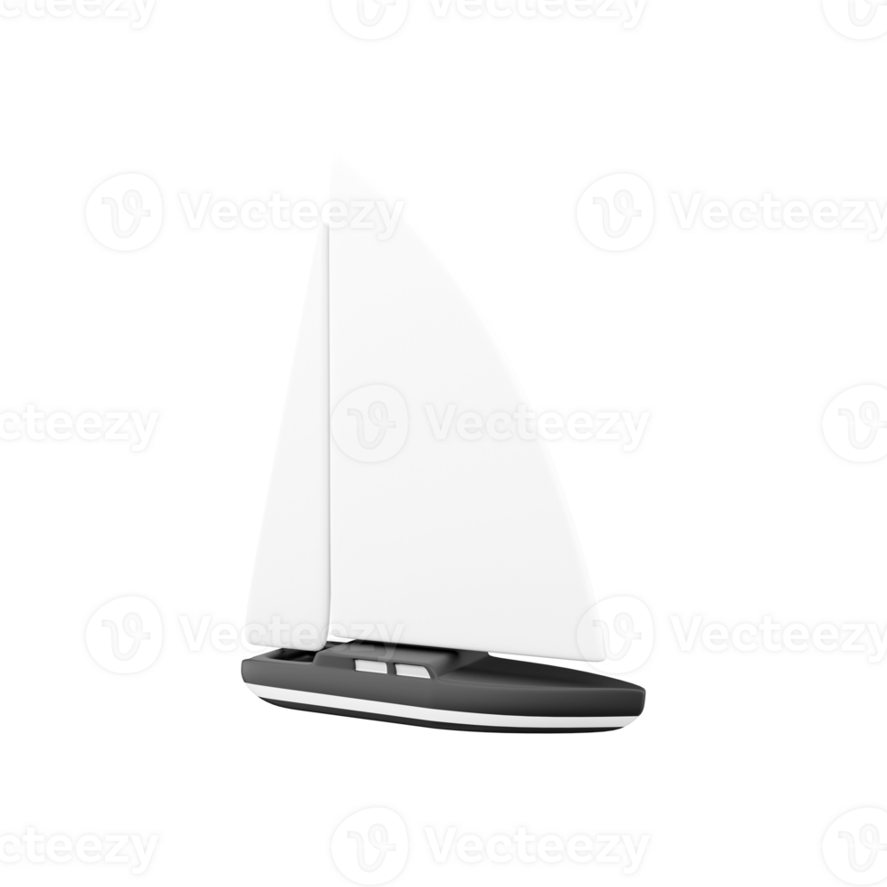 3d render travel boat. 3d rendering travel boat on white background. 3d render travel boat illustration. png