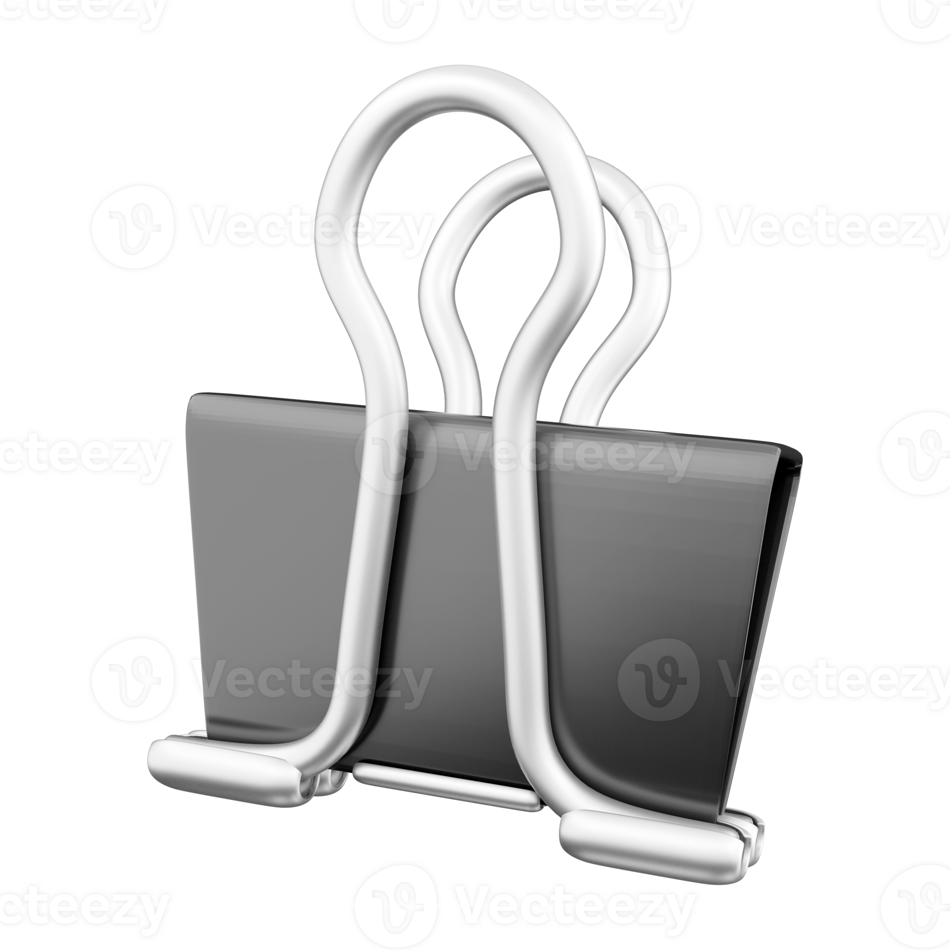 3D render Binder Clip illustration on white background. 3D render