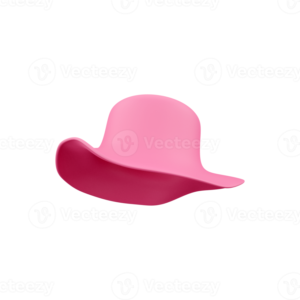 3d render woman hat . 3d rendering beach hat. 3d render pink beach hat illustration. png