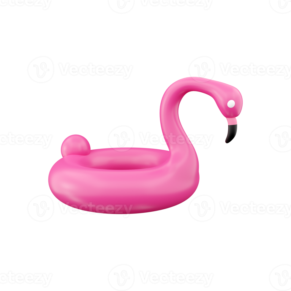 3d geven roze opblaasbaar flamingo zwemmen zwembad ring . 3d renderen roze flamingo zwemmen zwembad ring. 3d geven roze flamingo zwemmen zwembad ring illustratie. png