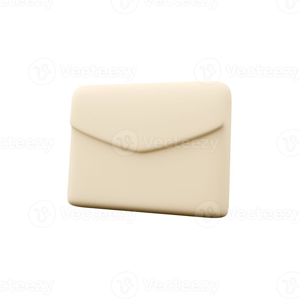 3d render white mail envelope. 3d rendering letter. 3d render email notification on white background. png