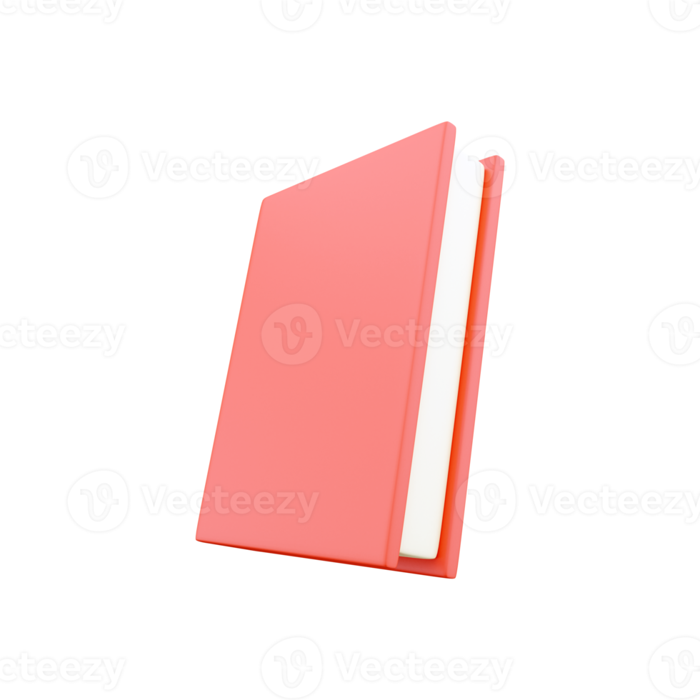 3d render notebook. 3d rendering close book. 3d render education book on white background. png