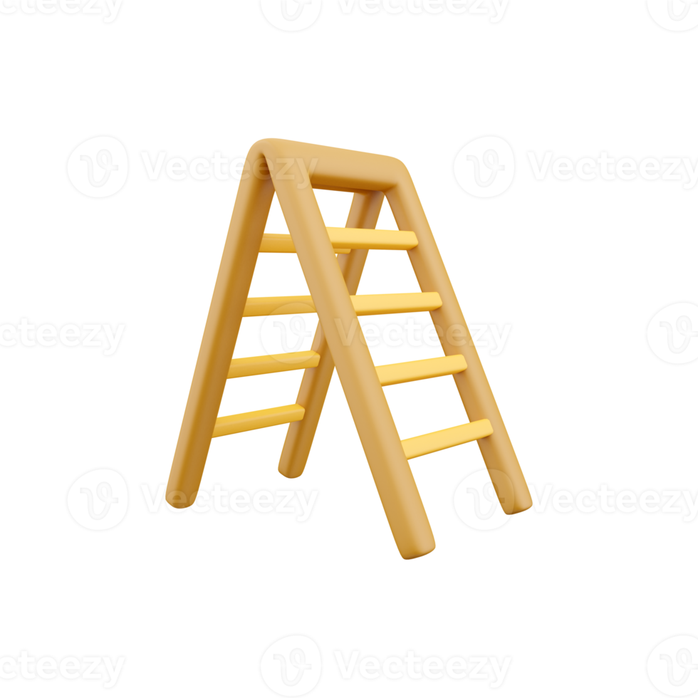 3d render ladder. 3d rendering ladder on white background. 3d render ladder illustration. png