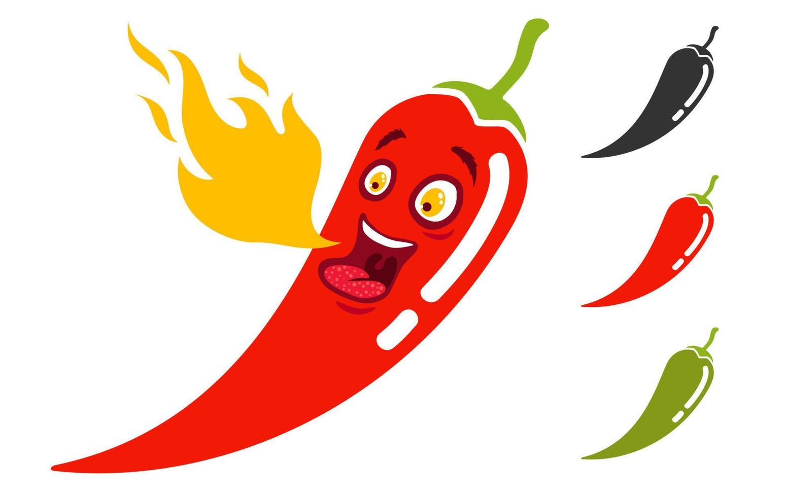 Chili pepper with flame vector