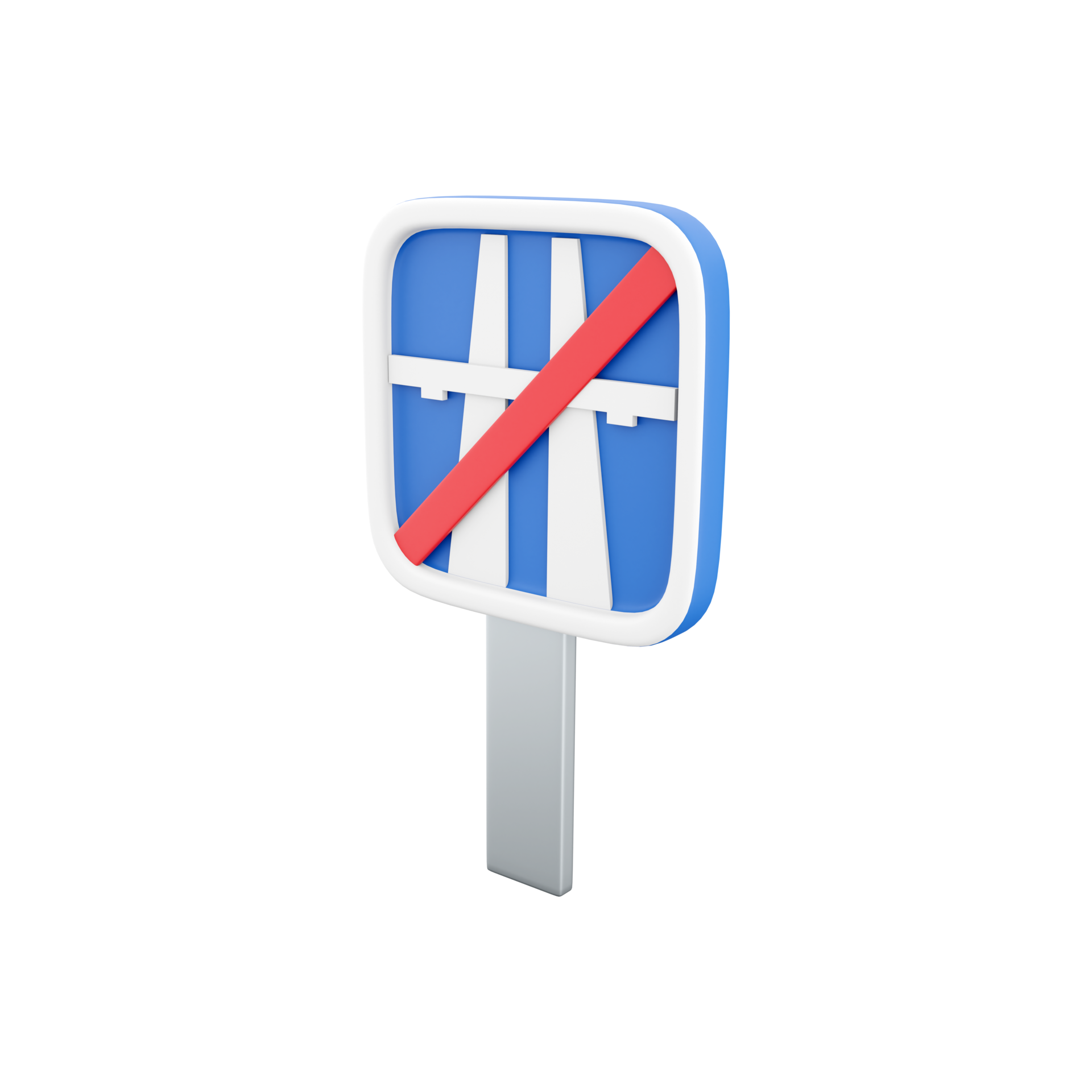 Free 3d render end of motorway traffic sign. 3d of end of highway road