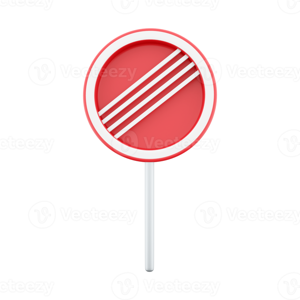 3d framställa ikon väg förbjuder tecken. de slutet zon tecken för Allt restriktioner. bild. 3d framställa väg förbjuder tecken png