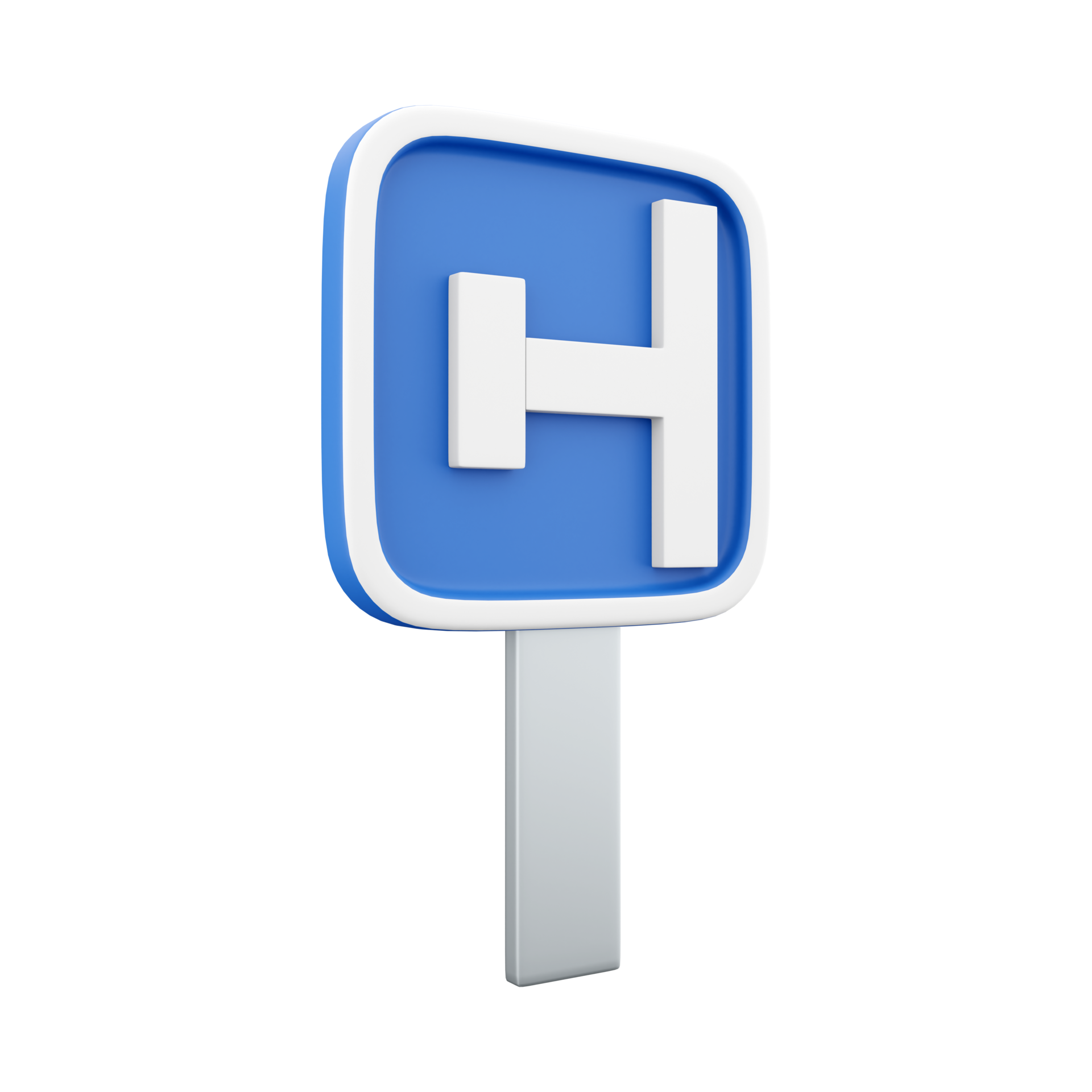 3d road sign on road, symbol shows side road left sign. 3D rendering