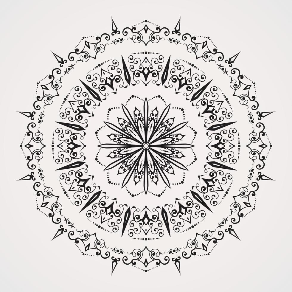 Mandala with a blend of snow and magic circle with additional ornaments vector