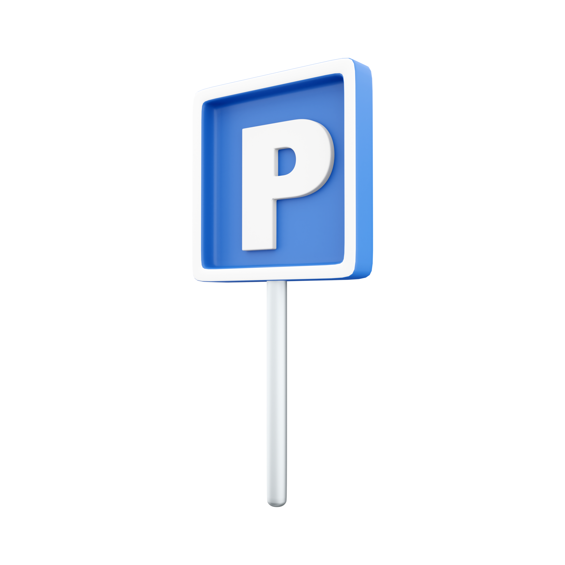 3d render Blue Parking sign. Isolated illustration. 3D render parking