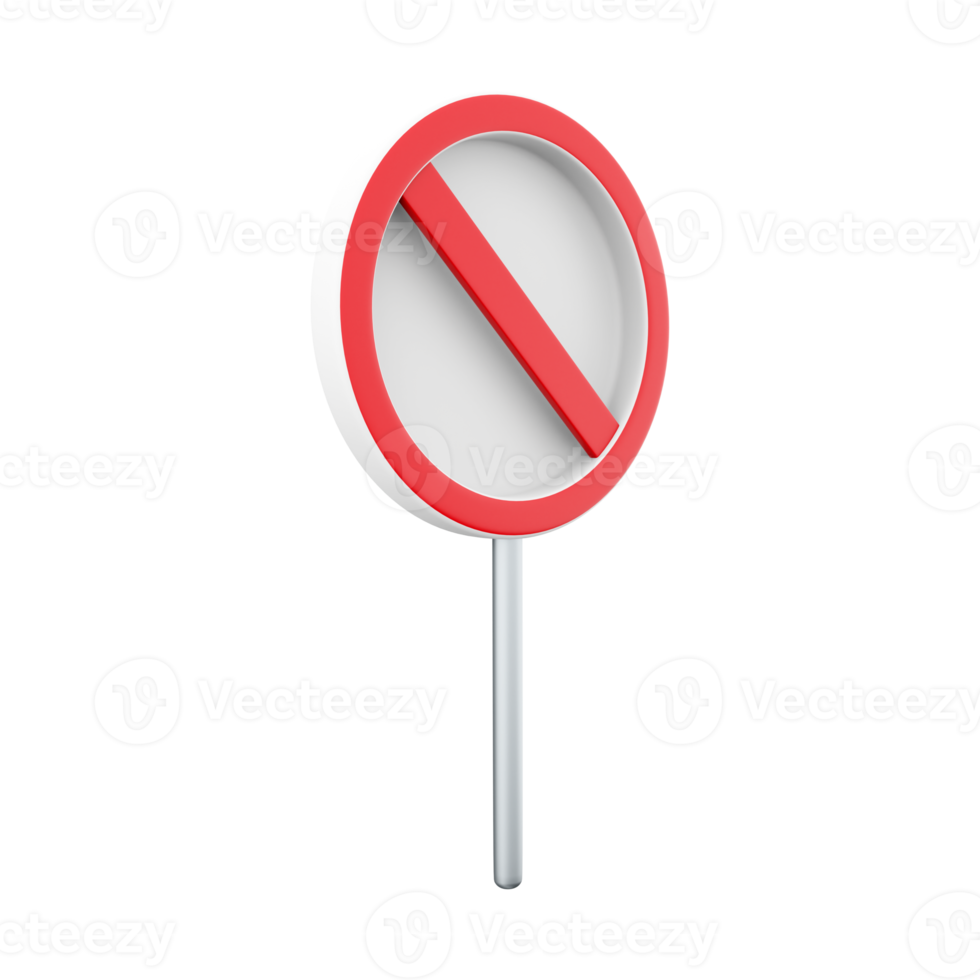 3d render No waiting sign icon. Trendy flat No waiting sign icon on white background from traffic sign collection, 3d rendering cartoon icon can be used for web and mobile. png