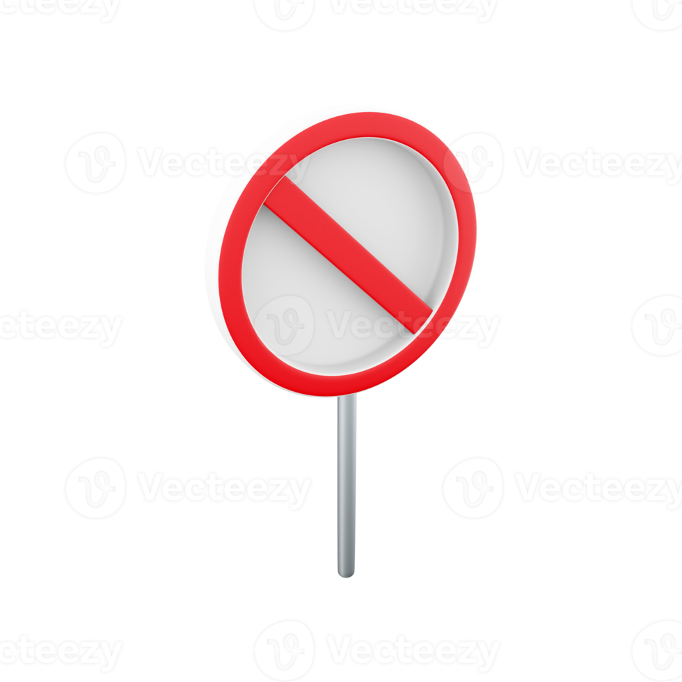 3d render No waiting sign icon. Trendy flat No waiting sign icon on white background from traffic sign collection, 3d rendering cartoon icon can be used for web and mobile. png
