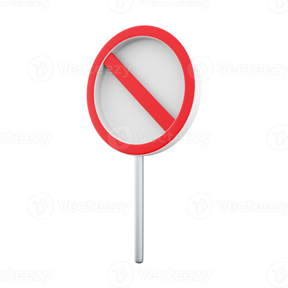 3d render No waiting sign icon. Trendy flat No waiting sign icon on white background from traffic sign collection, 3d rendering cartoon icon can be used for web and mobile. png