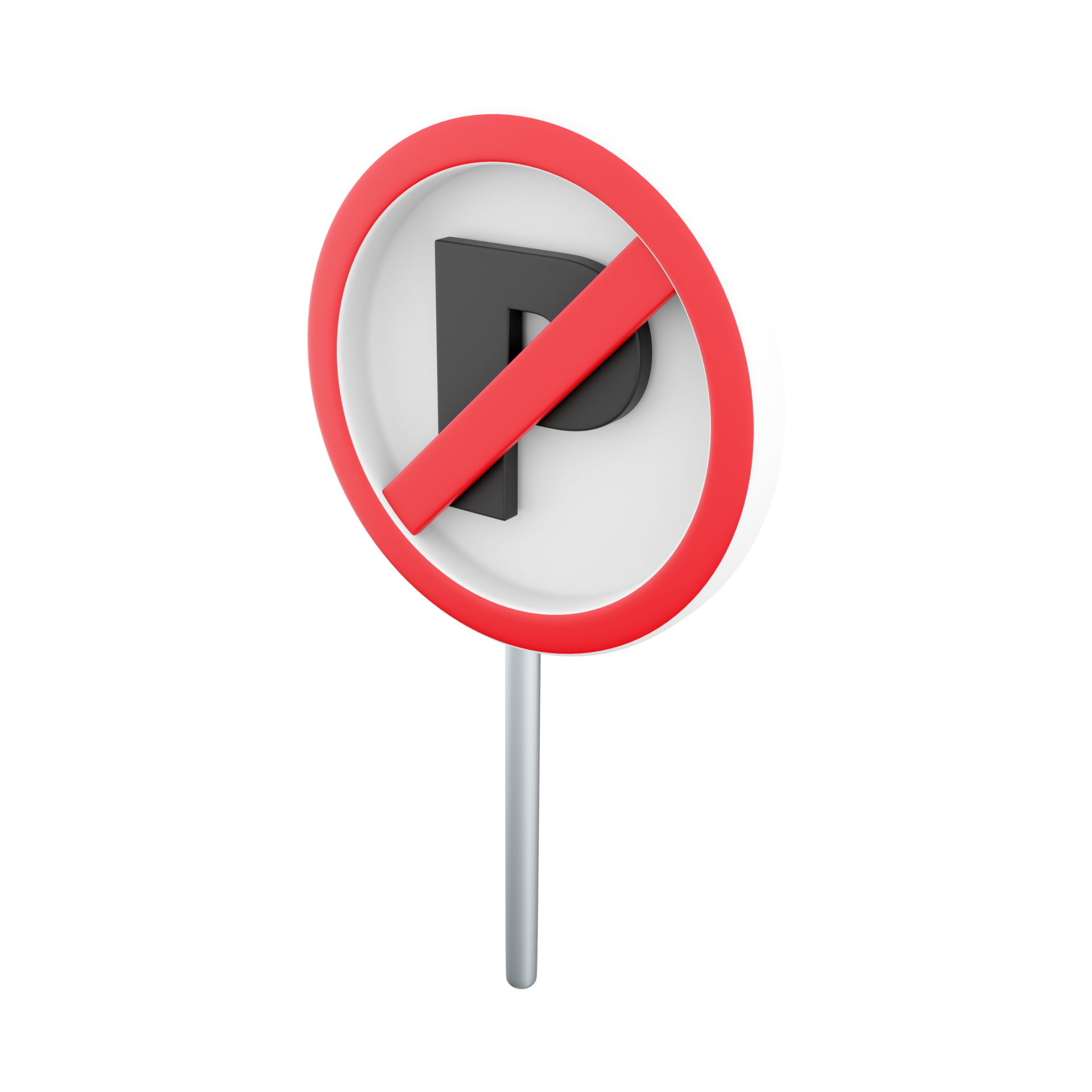 3d render traffic parking ban sign. 3d rendering traffic parking ban