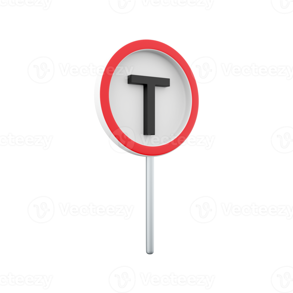 3d render, no through road sign  illustration. 3d rendering no through road sign, cartoon icon. png