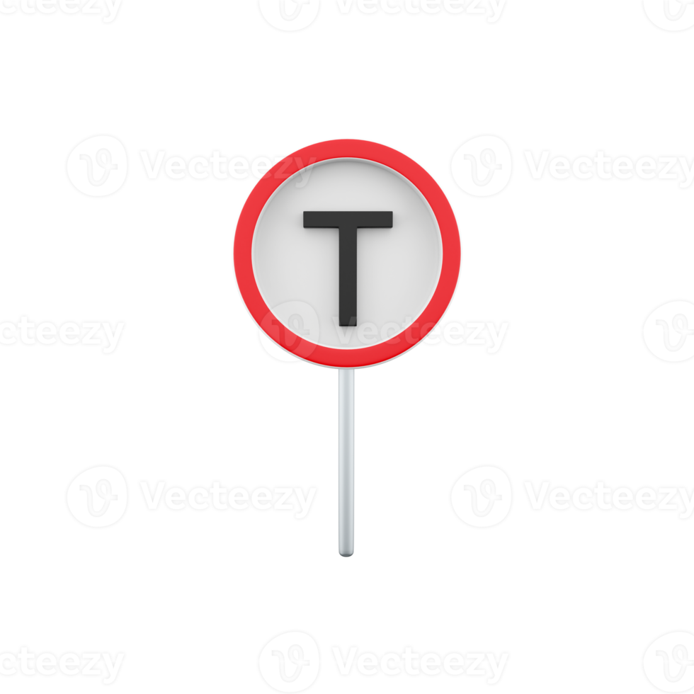 3d render, no through road sign  illustration. 3d rendering no through road sign, cartoon icon. png