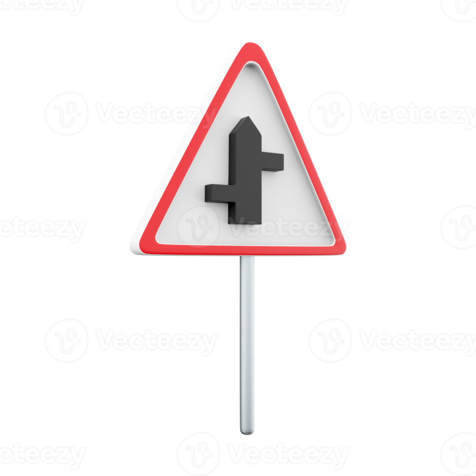 3d render Staggered junction sign icon. 3d render Staggered junction sign cartoon icon. png