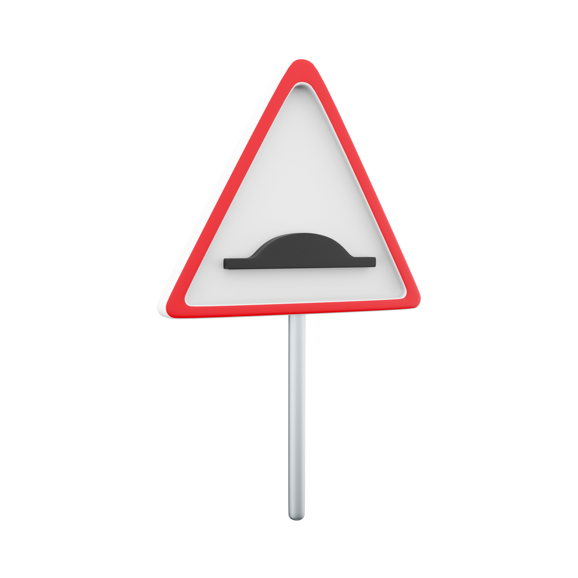 3d render Speed bumps warning of traffic signs.3d rendering cartoon Speed bumps warning of