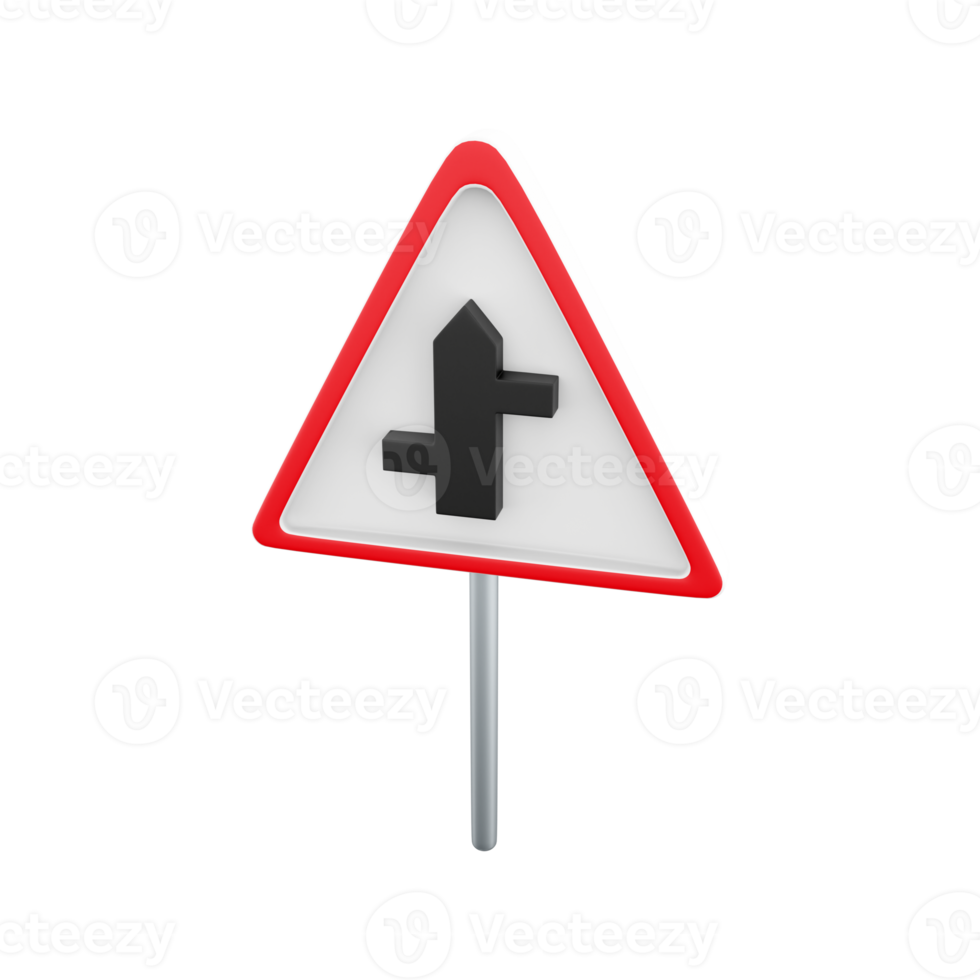 3d render Staggered junction sign icon. 3d render Staggered junction sign cartoon icon. png