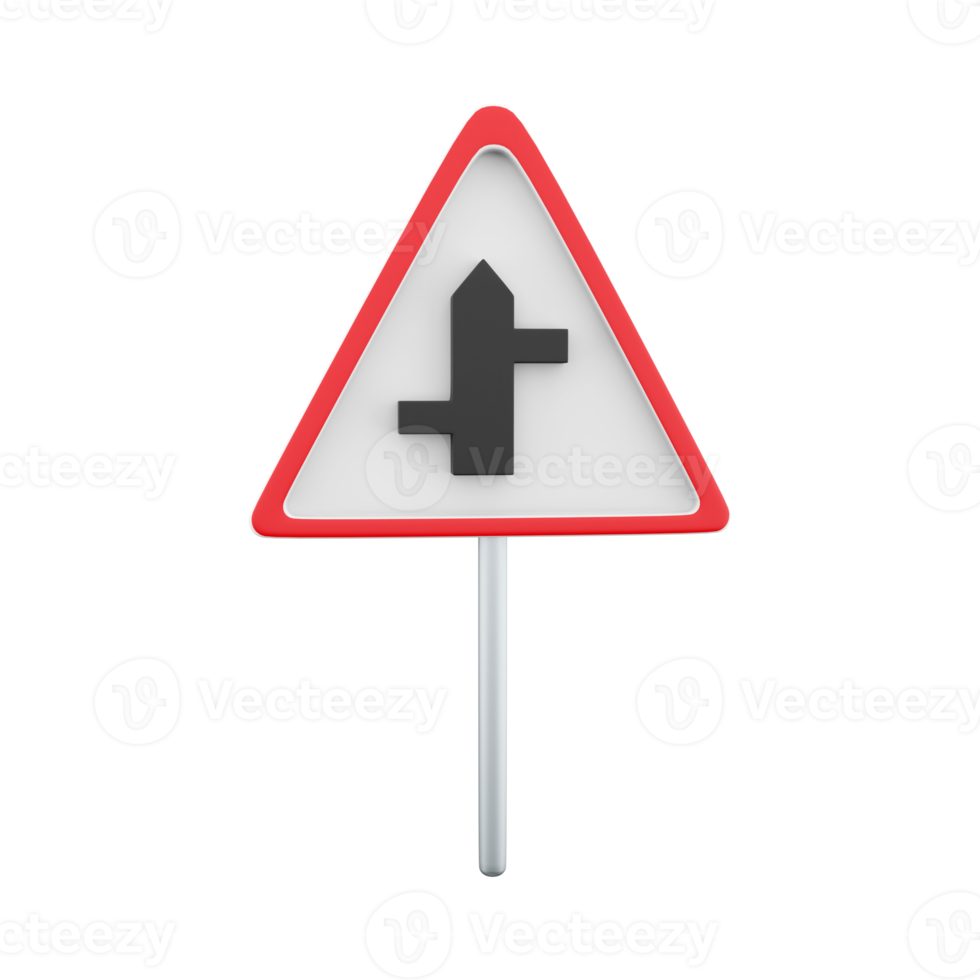 3d render Staggered junction sign icon. 3d render Staggered junction sign cartoon icon. png