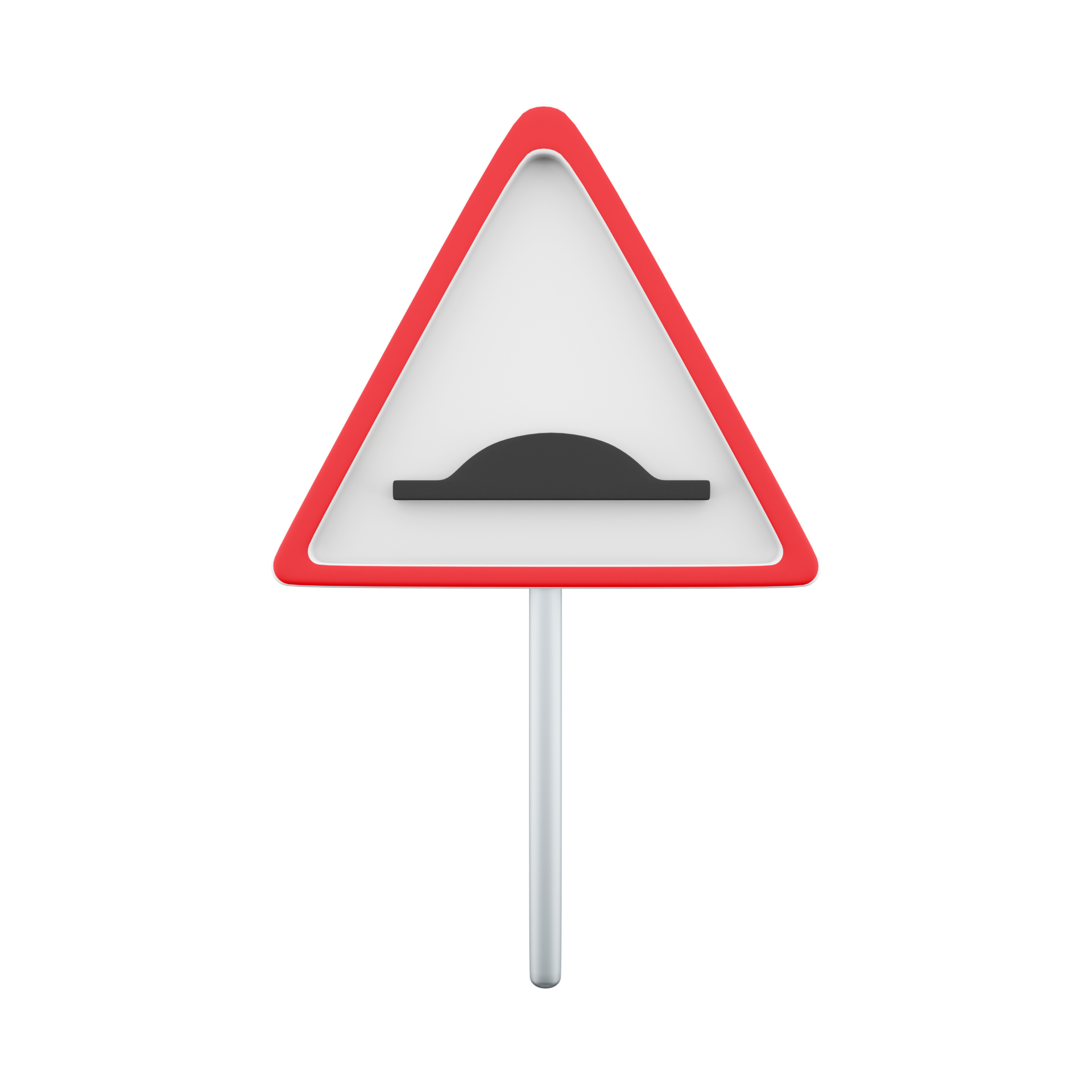 3d render Speed bumps warning of traffic signs.3d rendering cartoon Speed bumps warning of